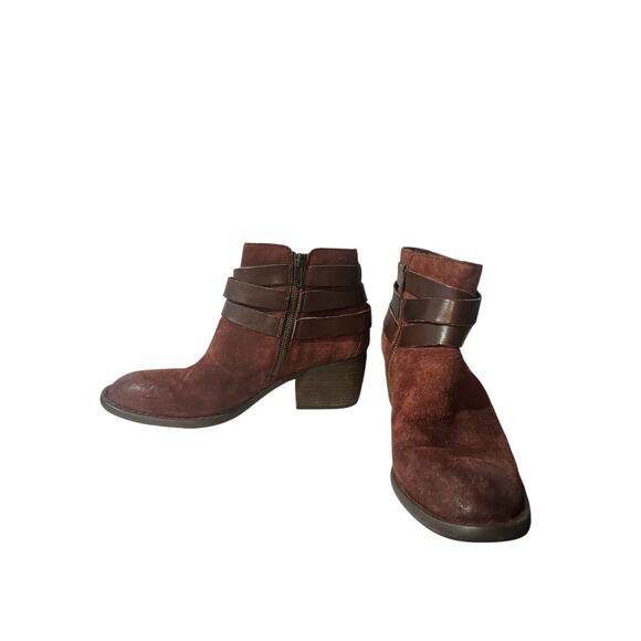 Born Womens Payton Ankle Booties Size 6.5 M Dark Red Suede BR0026444 - Picture 4 of 8
